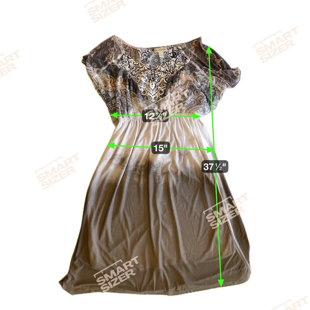 Y2K Live‎ and Let Live Womens Dress Size M Gray Ombre Beaded Boho Fairy Grunge